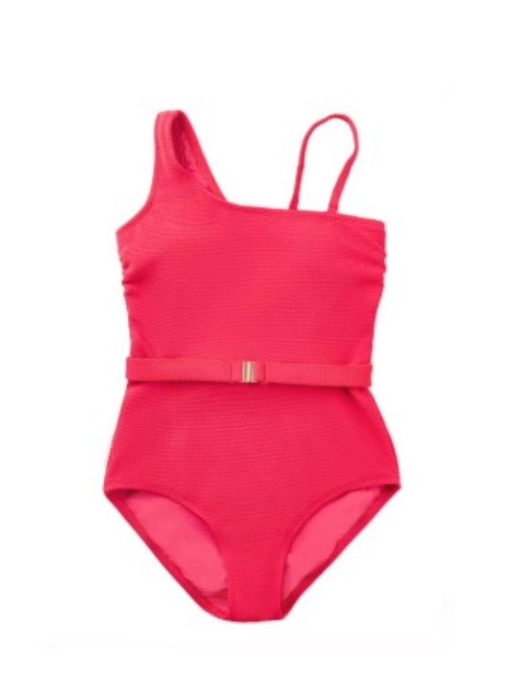 Loft Women's Asymmetrical Textured One-Piece Swimsuit Pink Multiple Sizes